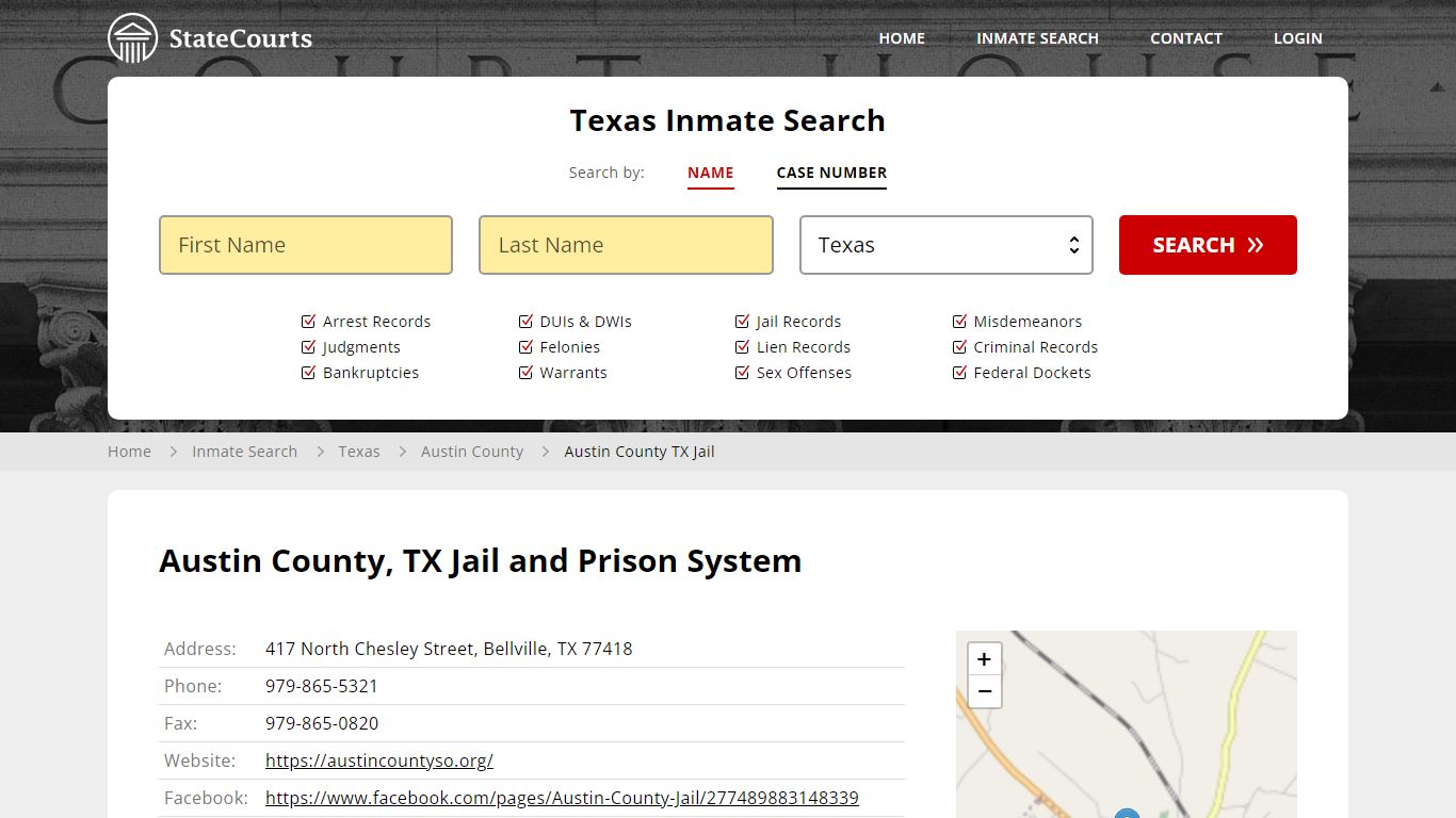 Austin County TX Jail Inmate Records Search, Texas - StateCourts